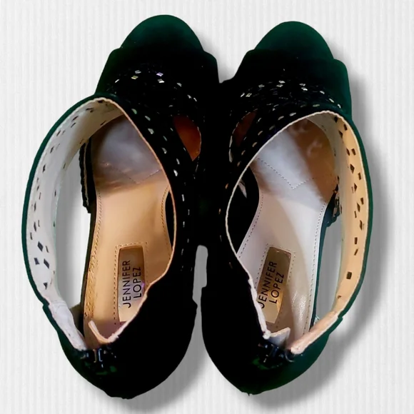 Jennifer Lopez | Sweet Gum | Black Cutout High Heel Shoes | Size 6.5 Medium | - Picture 7 of 12